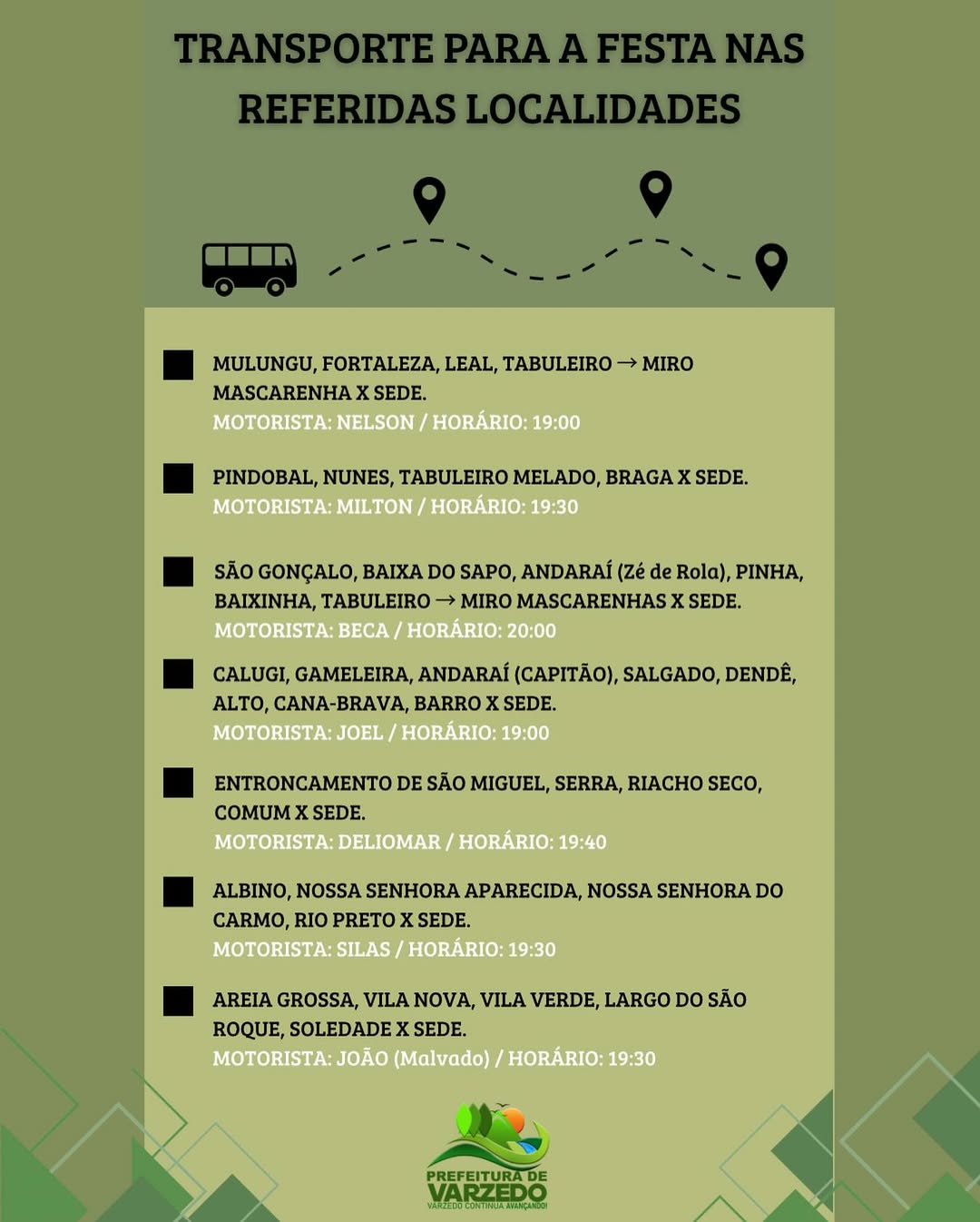 TRANSPORTE PARA A FESTA DE 36 ANOS DE VARZEDO!